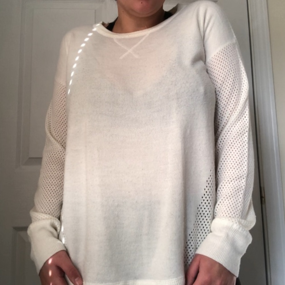 Cream Scoop Neck Sweater